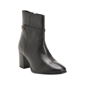 DUNE LONDON Black Leather Leather Ankle Booties